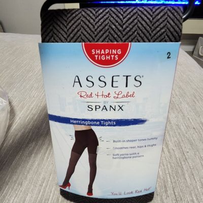 Assets by Spanx Herringbone Shaping Tights Misses Size 2  NEW Tourmaline Brown